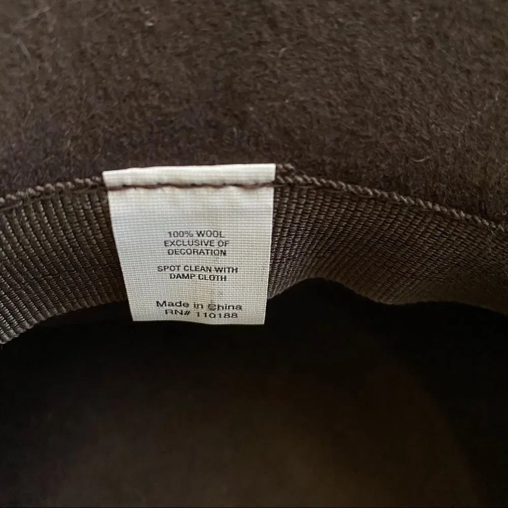 Vintage bucket hat brown 100% wool bow detail - Picture 5 of 5